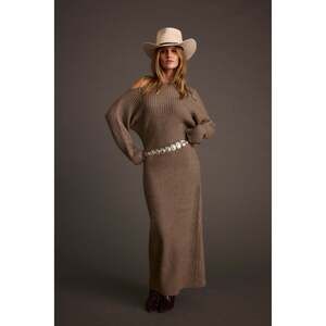 12th Tribe Amaya Grey Sweater Maxi Dress Size S